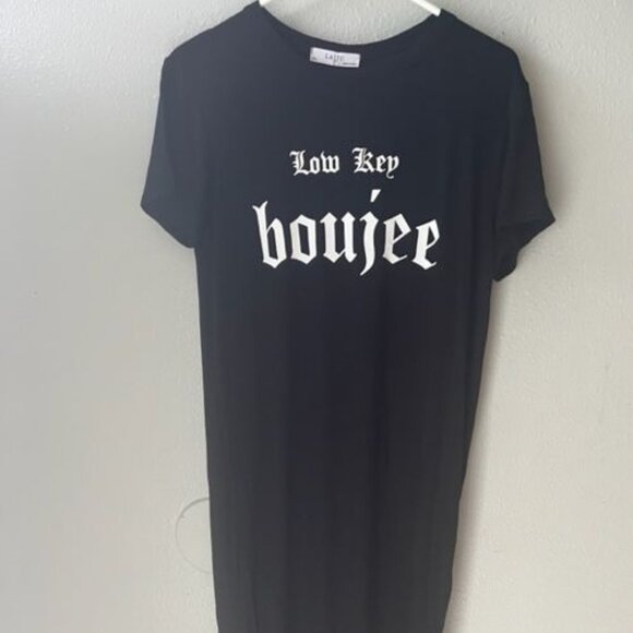 LA Trading Co Low Key Boujee Black T-Shirt Dress Women's S  stylish - Picture 1 of 7